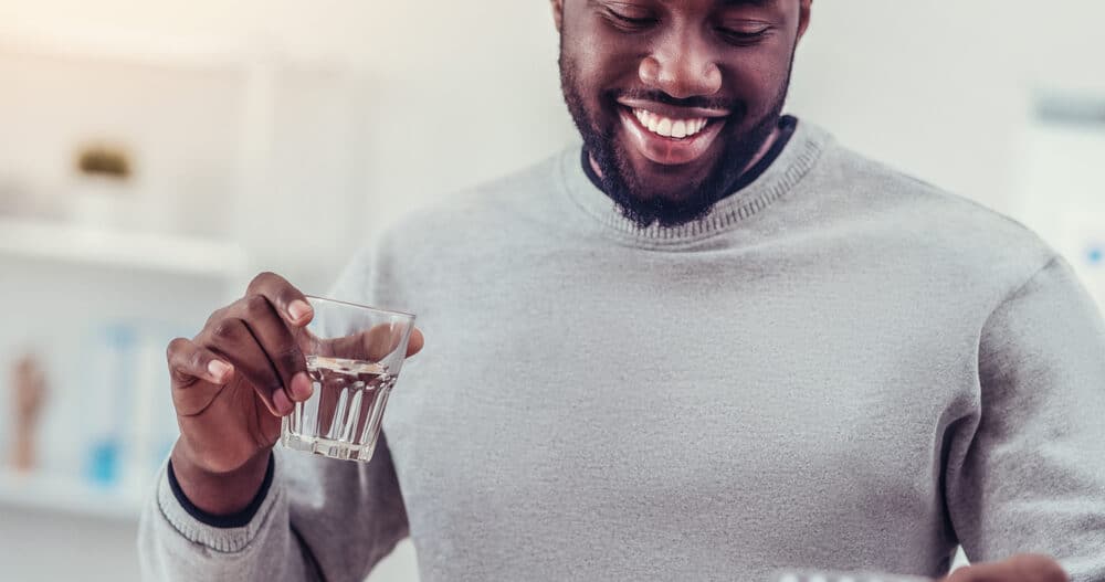 Man taking depression medication