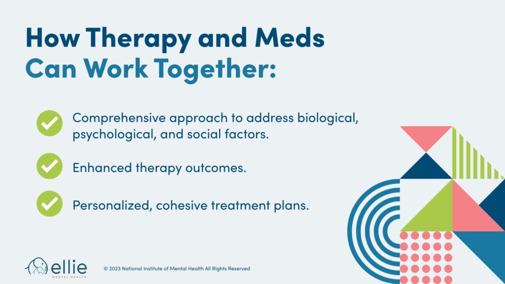 An infographic for How Therapy and Meds Can Work Together