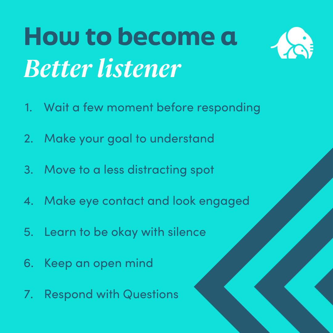 An infographic for How to Become a Better Listener