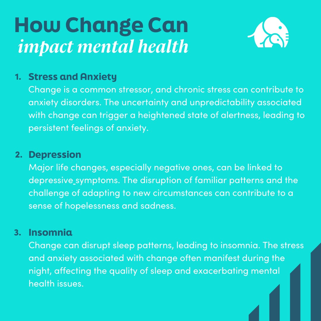 An infographic for How Change Can Impact Mental Health