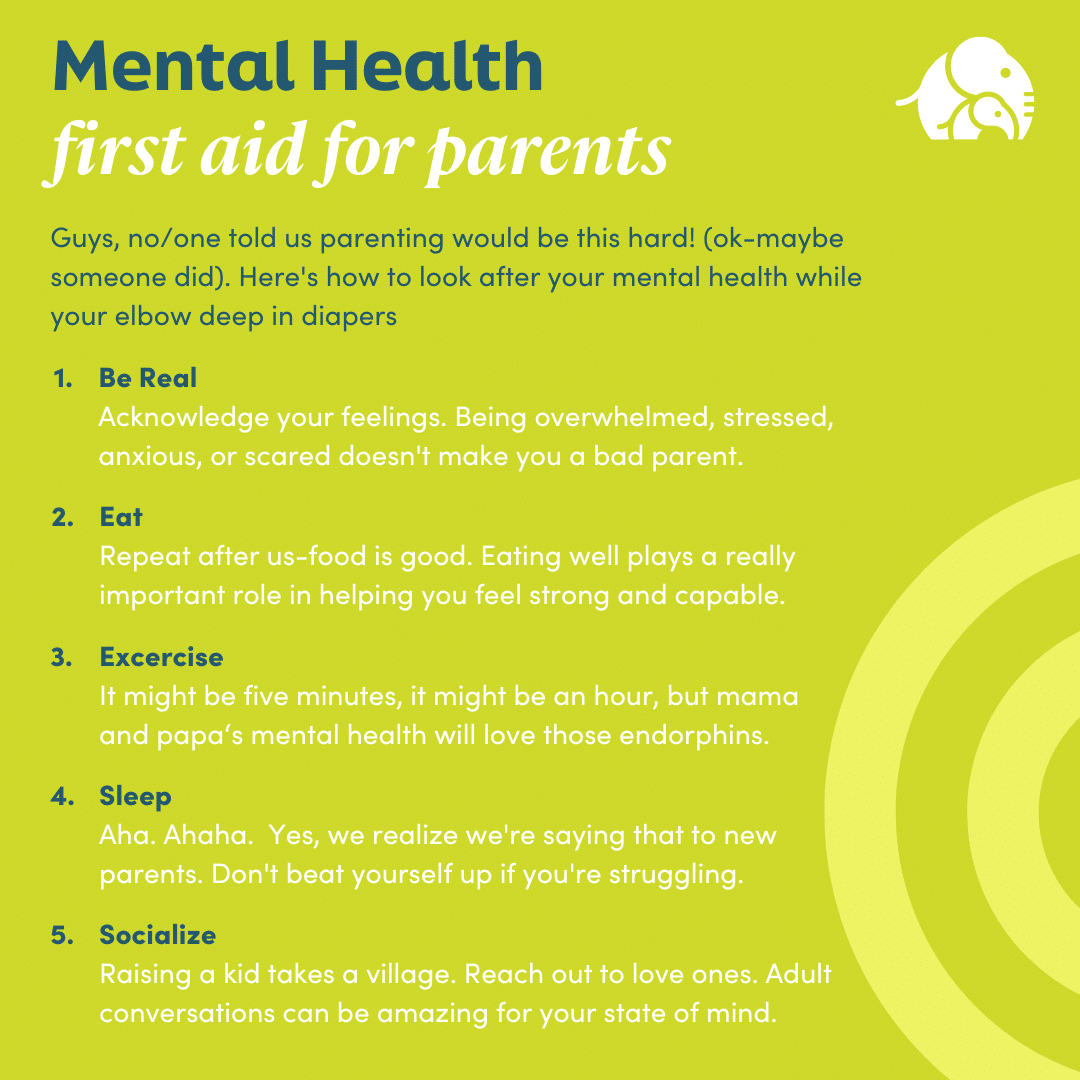 An infographic for Mental Health First Aid for Parents